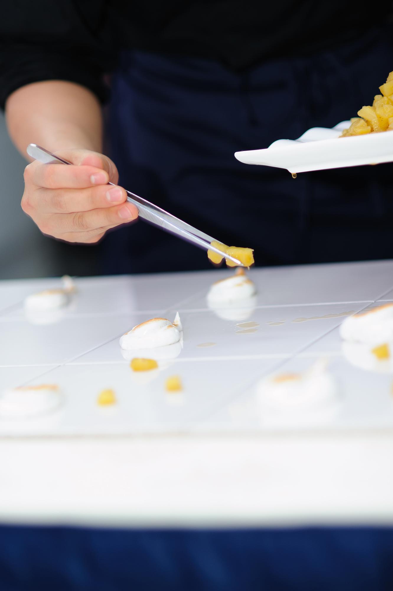 Chef preparing event tasting menu